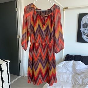 ❤️ Banana Republic Southwest Chevron Peasant Dress
